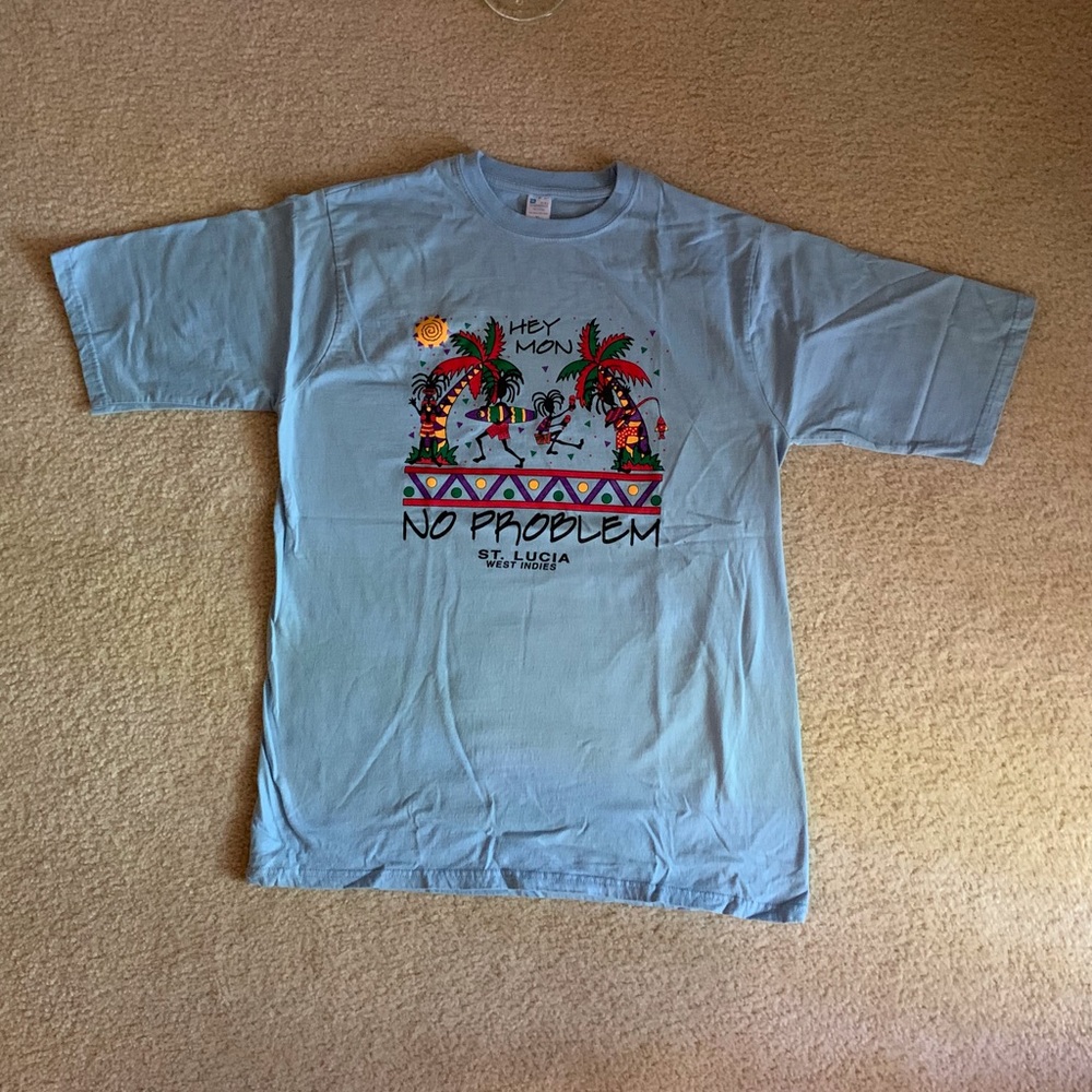 Hey Mon No Problem St Lucia T Shirt size XL